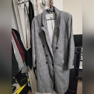 Gray Plaid Long Coat